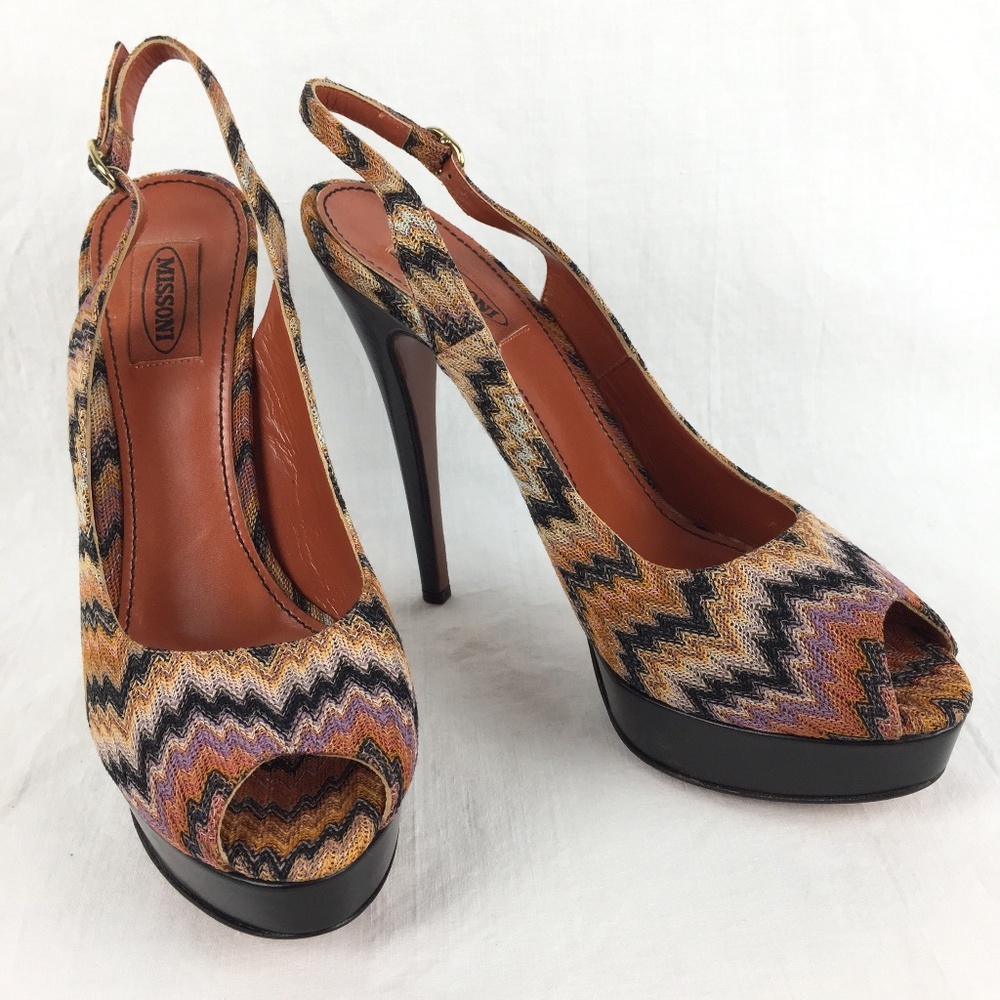 Missoni Rashel Snake Heels PeepToe Platform